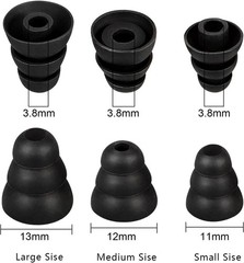 Replacement Earbud Tips – 9 Pairs of Triple Flange Silicone Cushions for Comfort