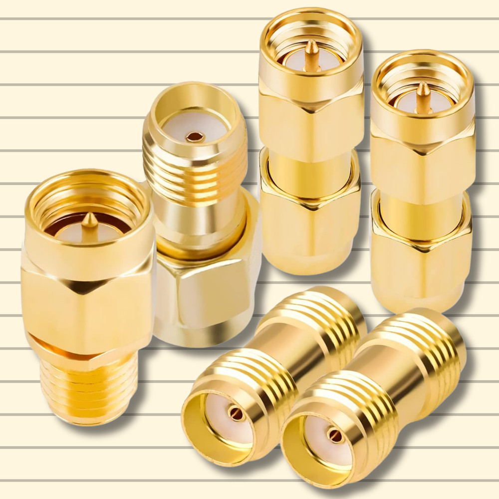 6 Piece SMA Adapter Kit Male and Female SMA RF Coaxial Connector Adapters