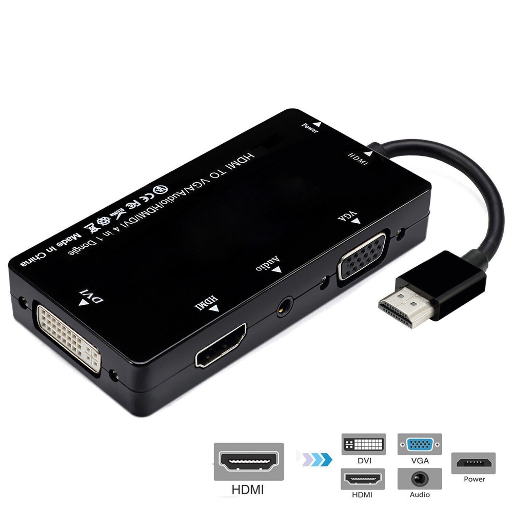 HDTV /DVI / VGA/Audio to HDTV 4in1 Dongle Adapter Multiport Splitter Converter
