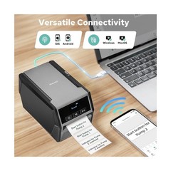 Makeid D50 Industrial Label Printer, Desktop Label Maker 2″ Print Head, Mobil…