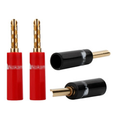 10pcs 4mm 24K Gold Plated BFA-Z Banana Plug Dual Screws Speaker Cable Connectors