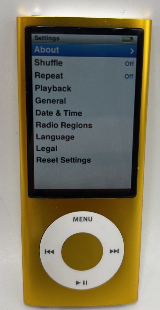 Apple iPod Nano 5th Generation 8GB Yellow A1320 Video Camera MP3 Player