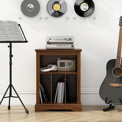 Farmhouse Record Player Stand, 3 Tier End Table, Turntable Stand with Vinyl Reco