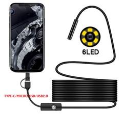 1m/2m 3in1 USB 6 LED Endoscope HD Cams Inspection Camera For Android/Laptop/PC