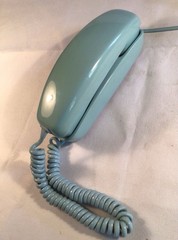Vintage Trimline Rotary Aqua Blue Turquoise ITT Clean!