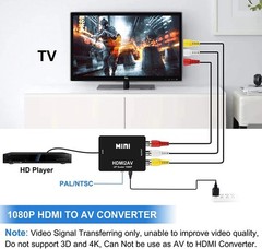 RCA AV to HDMI HD Converter Composite CVBS Audio Video Adapter Wii NES SNES