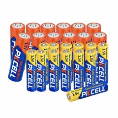 Combo 24 AA/AAA 1.5V Batteries AA LR6 Alkaline + AAA R03P Zinc-Carbon Battery