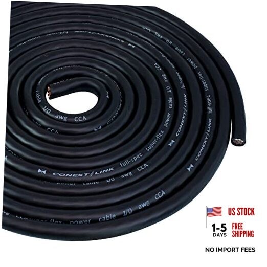 Conext Link 10 ft Frost Black 1/0 Gauge Amplifier Power Ground Wire 0 GA