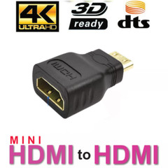 2 X Mini HDMI Male to Standard HDMI Female Adapter Gold Plated HDTV 4K 1080p 3D