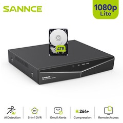 SANNCE 16CH 1080P Lite DVR Video Recorder Security System Human Motion Detection