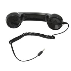 Retro Phone Handset Radiation-Proof Receiver For Mobile/PC (Black)