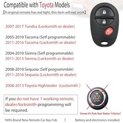 Key Fob Remote Replacement Fits for Toyota Tundra Tacoma Sienna Sequoia