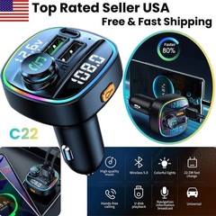 Bluetooth FM Transmitter Car Adapter Hands Free Radio USB Charger AUX Audio