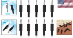 10PCS 3.5mm TRS Stereo Male Replacement Plugs, 1/8″ Earphone Jack Adapters for D
