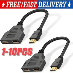 4K HDMI Cable Adapter Male To Dual Female 2.0 Converter 1 in 2 out Splitter lot