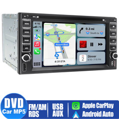 6.2″ Double 2 Din CD DVD Player Apple CarPlay GPS Car Stereo Touch Bluetooth AM