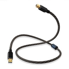 HiFi USB Audio Cable 4.92ft, USB A to B, 24K Gold-Plated, Nylon Braided, Compati