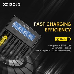 Smart Battery Charger 4A Fast Charging for Rechargeable Li-ion Ni-MH Ni-Zn