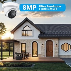 6MP PoE IP 155° Wide Angle IR Night Vision Turret Camera Metal Housing 2.1mm
