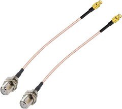 2PCS 6″ RF Coaxial Cable Assembly MCX Male to F Female Connector Adapter Cord