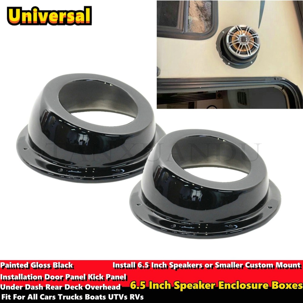 Universal 2Pcs 6.5″ Angled Speaker Enclosures Boxe Mount House Pod Painted Black