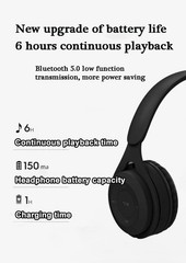 Comfortable Over Ear Headphones: Hybrid Noise Cancellation, Fast Charging, Black