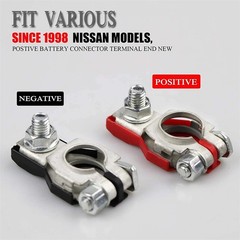 2 Car Battery Terminal Connector Top Post Positive Negative Heavy Duty Universal