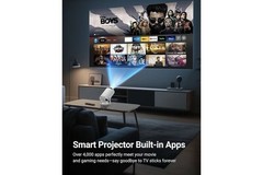 Smart 4K Desktop Projector WiFi 6.0 Android Auto Keystone Built-in Apps White