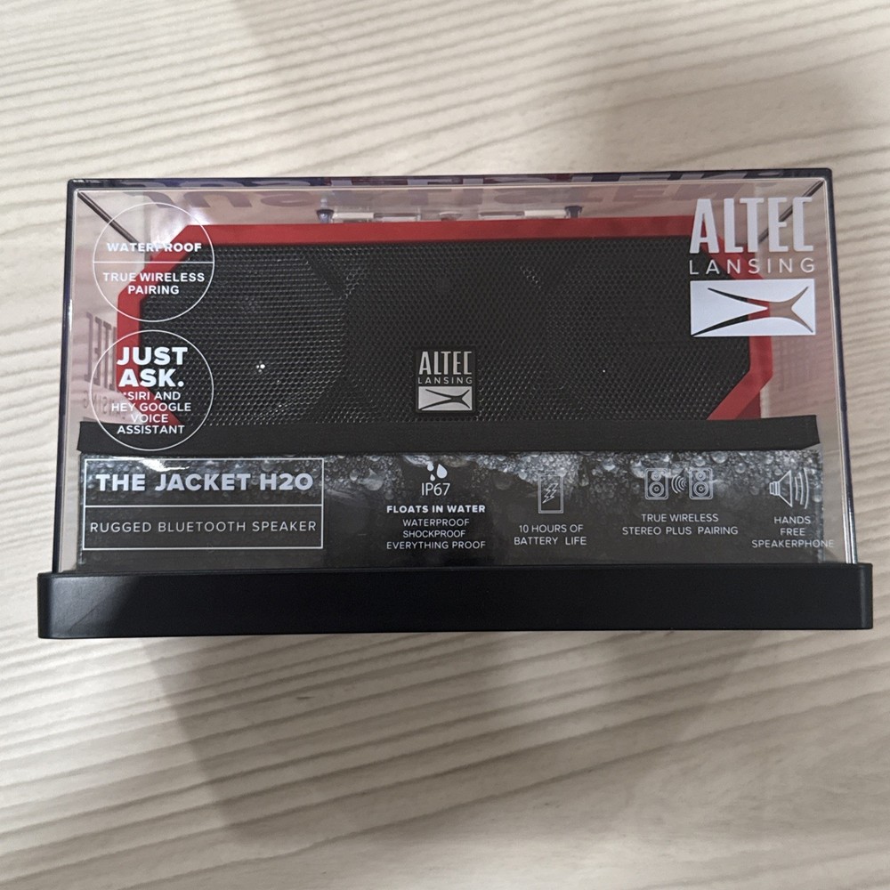 New ALTEC Lansing, The Jacket H20 3, Waterproof Rugged Bluetooth Speaker – Red