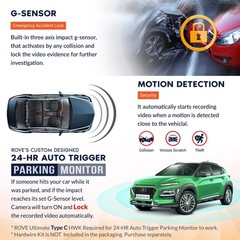 ROVE R2-4K Car Dash Cam Built-in WiFi & GPS [Open Box] with Free Hardwire Kit