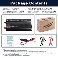 6000W LCD Car Power Inverter DC 12V To AC 110V Pure Sine Wave Solar Converter