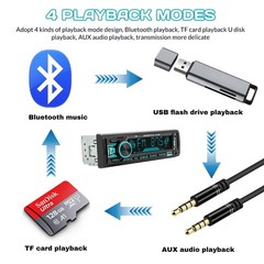 Single 1 DIN Car Stereo Radio Bluetooth MP3 Player AUX USB AM FM Audio Receiver
