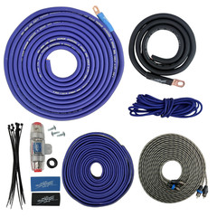 Sky High Car Audio 4 Gauge CCA Amp Kit Complete Install Power Ground RCA Color