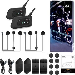 EJEAS V6 Pro Motorcycle Helmet Bluetooth Intercom, 2-Way 1200M V6-2, Black