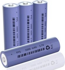 4 Pack 3.7V 3000mAh NiMH Button Top Batteries – Rechargeable for Flashlights