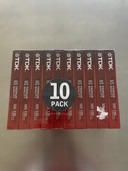 NEW VHS TDK T-120HS Premium Quality 6 Hours Cassettes Tapes (Pack of 10) SEALED