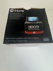 IHome Alarm Clock Speaker With USB Charging Model IHM51R Clock & Power Supply