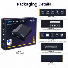 2026 WE2USAT K3 Pro+ Android 12 TV Box 6K WiFi 6 4GB/32GB Voice Remote V SEE