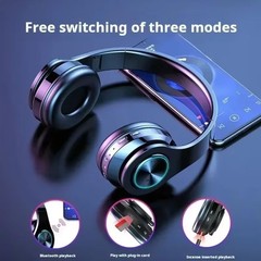 Wireless Bluetooth 5.0 Headphones Over Ear LED Headset Stereo Noise Cancelling
