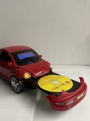 Sharper Image VW Beetle CD Player Radio Tested Working Alarm Clock Red Car GT113