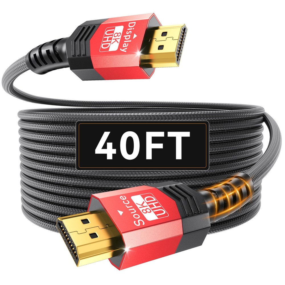 Fiber Optic HDMI 2.1 Cable 40FT,48Gbps Ultra High Speed Braided Uni-Direction…