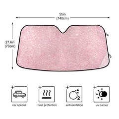 Car Windshield Sunshade Textured Pattern Front Auto Sun Shield Shade Pink