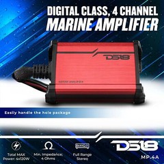 DS18 MP4TP.4A 4 HYDRO 4″ Wakeboard Tower Speakers 600W With Amplifier Bluetooth