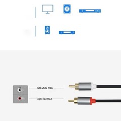 2Rca To 2 Rca Male To Male Audio Cable Amplifier 1M 2M 3M For Theater DVD TV CD
