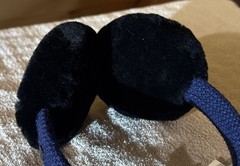 UGG WIRED EARMUFFS TEXTURED KNIT NAVY & BLACK NEW IN BOX WITH TAGS
