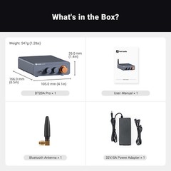 Fosi Audio BT20A Pro TPA3255 Bluetooth Amplifier 600W Single Unit Class HIFI 32V