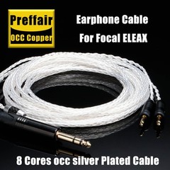 8Core OCC Silver Plated 6.35mm to Dual 3.5mm Focal ELEAR Replacement Cable