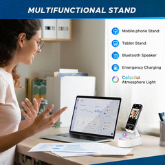 Cell Phone Stand with Bluetooth Speaker – Wireless Bluetooth Speaker with 360° R