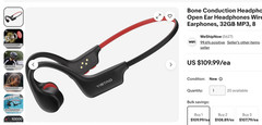 Bone Conduction Headphones, Open Ear Headphones Wireless Earphones, 32GB MP3, 8