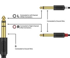 1’FT-20FT Mogami Y cable Neutrik Plugs 1/4 6.35mm TRS Male to Dual 1/4 L-R Audio